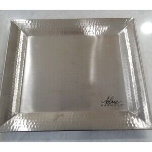 Stainless steel hammered edge tray by Blue Harmony made in India new.